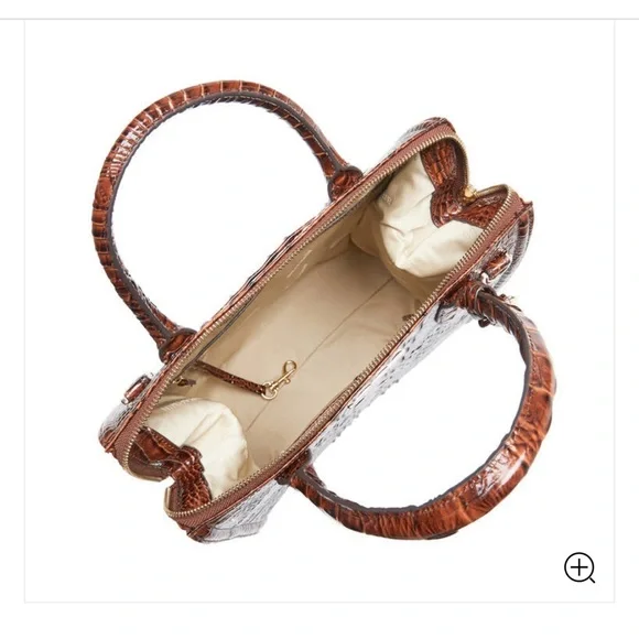 Brahmin Pecan Croc-Embossed Satchel - Picture 4 of 12